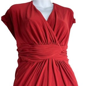 Burnt Orange Grecian Goddess Wrap Dress by Jones New York 10
